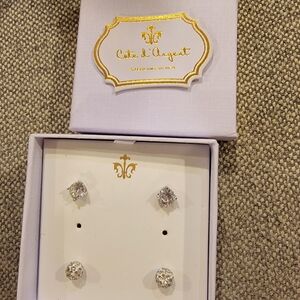 Silver Stud Earrings Set